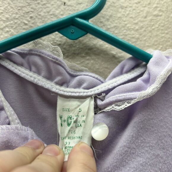 VTG IC Isaac Carrico 90s Cottagecore Prairie Fleece Flannel Nightgown Floral 5T - Picture 5 of 6